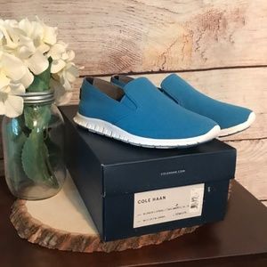 NIB Cole Haan Size 6 Blue Slip On Sneakers